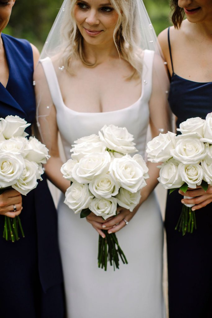 white rose wedding bouquets