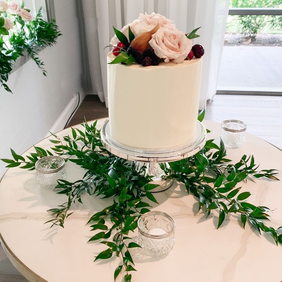 silver wedding cake stand