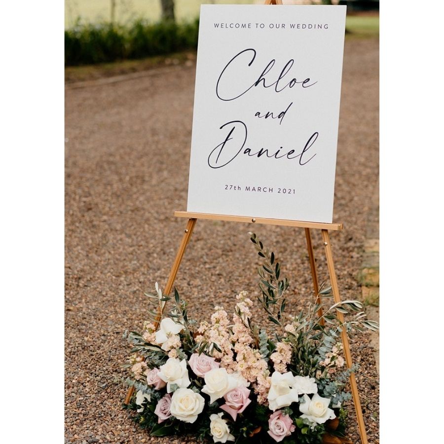 wedding hire sign easels