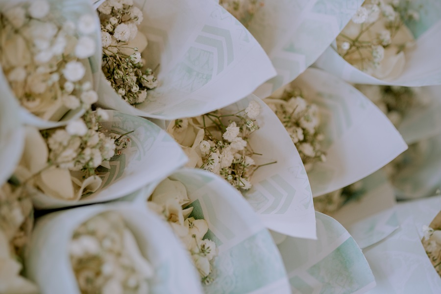 wedding ceremony petal cones