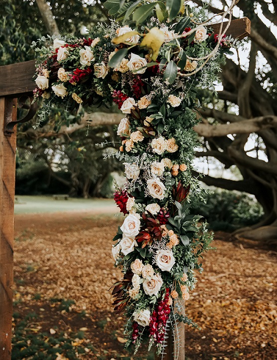wedding ceremony floral arch