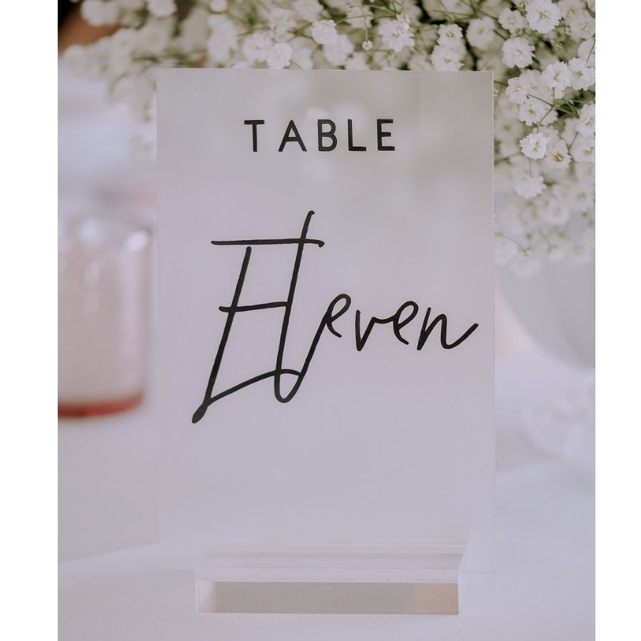 Frosted acrylic table numbers
