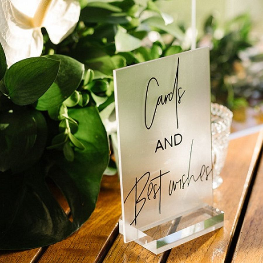 Frosted acrylic gift table sign