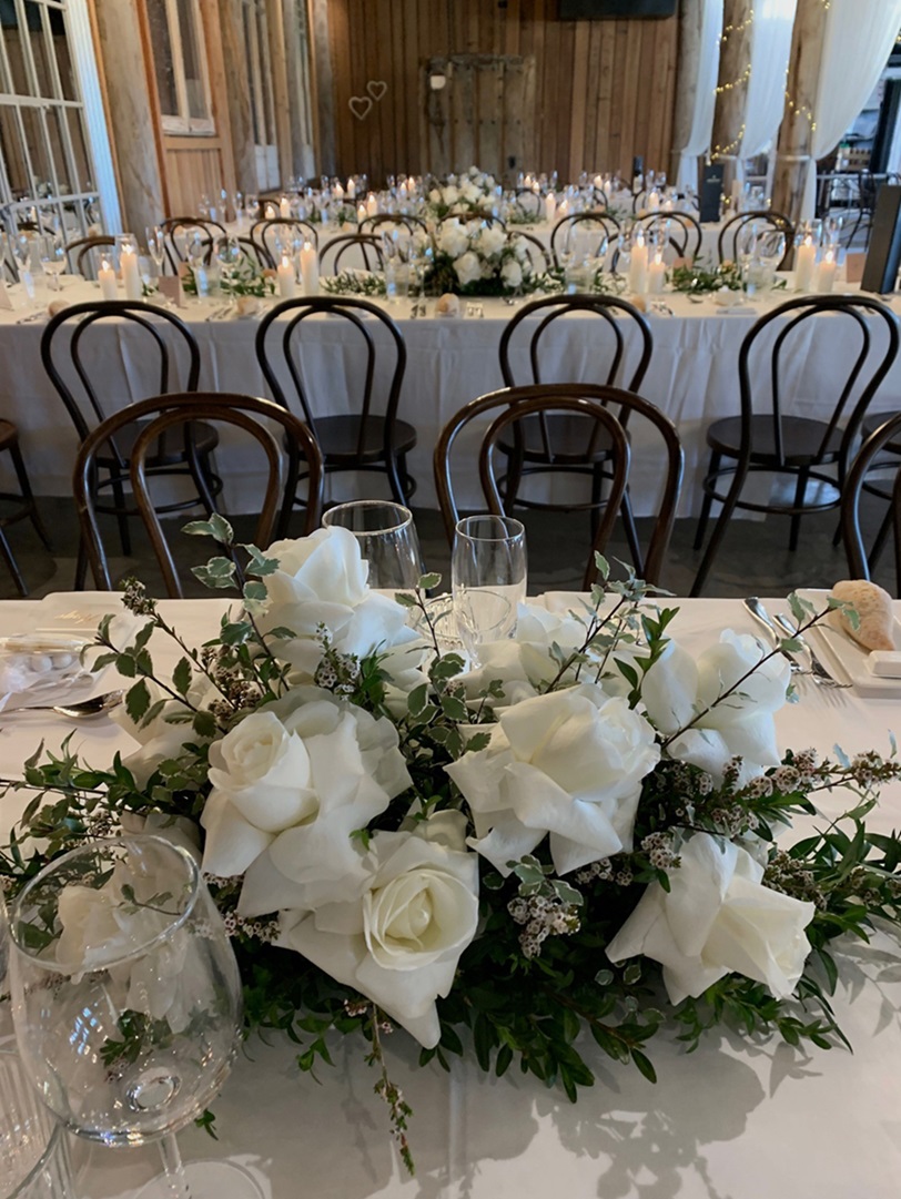 Guest table flower arrangements