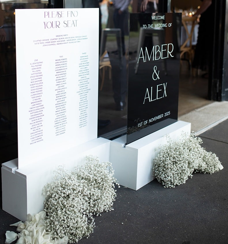 Wedding welcome and seating sign sets