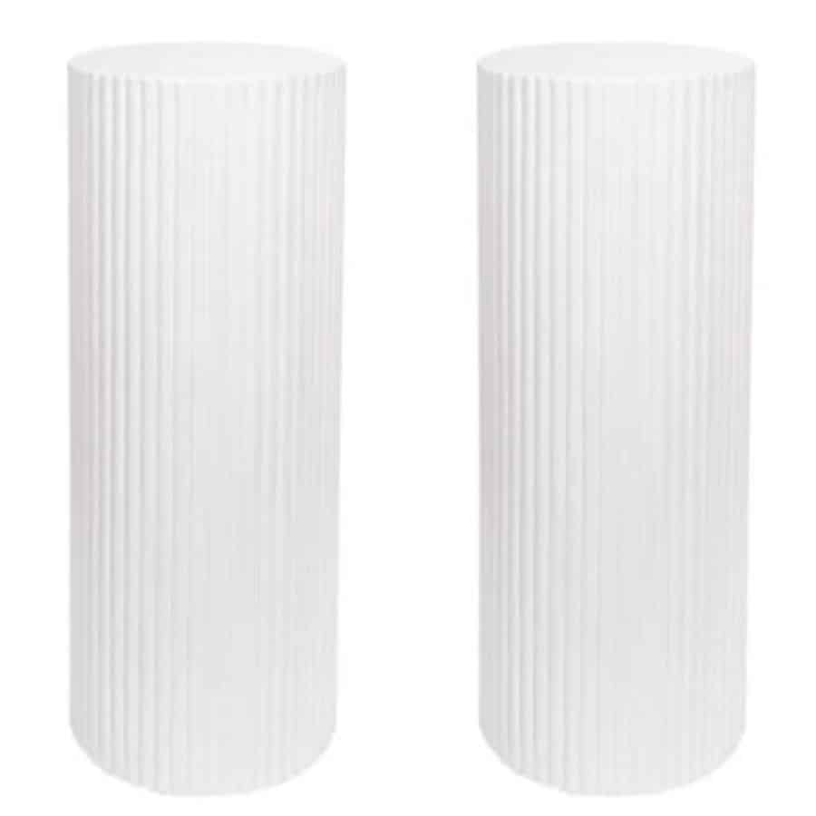 Wedding decor ripple white plinths