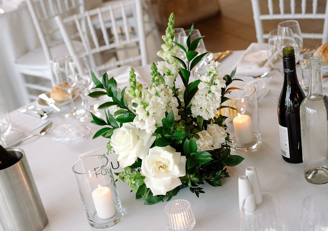 Enzo-weddings-Hunter-Valley-1 Wedding guest table centerpiece